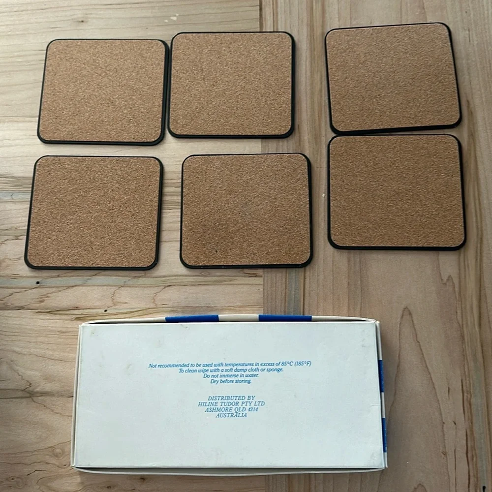 Set of Six Vintage Scenic Drink Coasters Tasmania